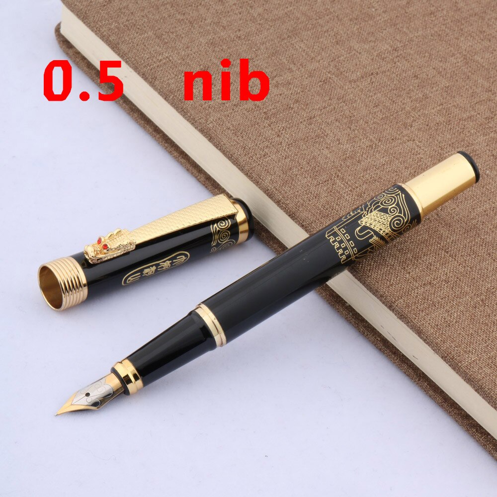 metal black golden classic Great Wall Dragon Business Fountain Pen: A2