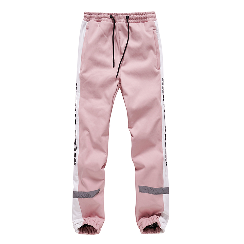 Pantalon de Ski pour homme et femme, imperméable, , en coton, pour le sport en plein air, le Snowboard, pour Couple, hiver: Rose / M