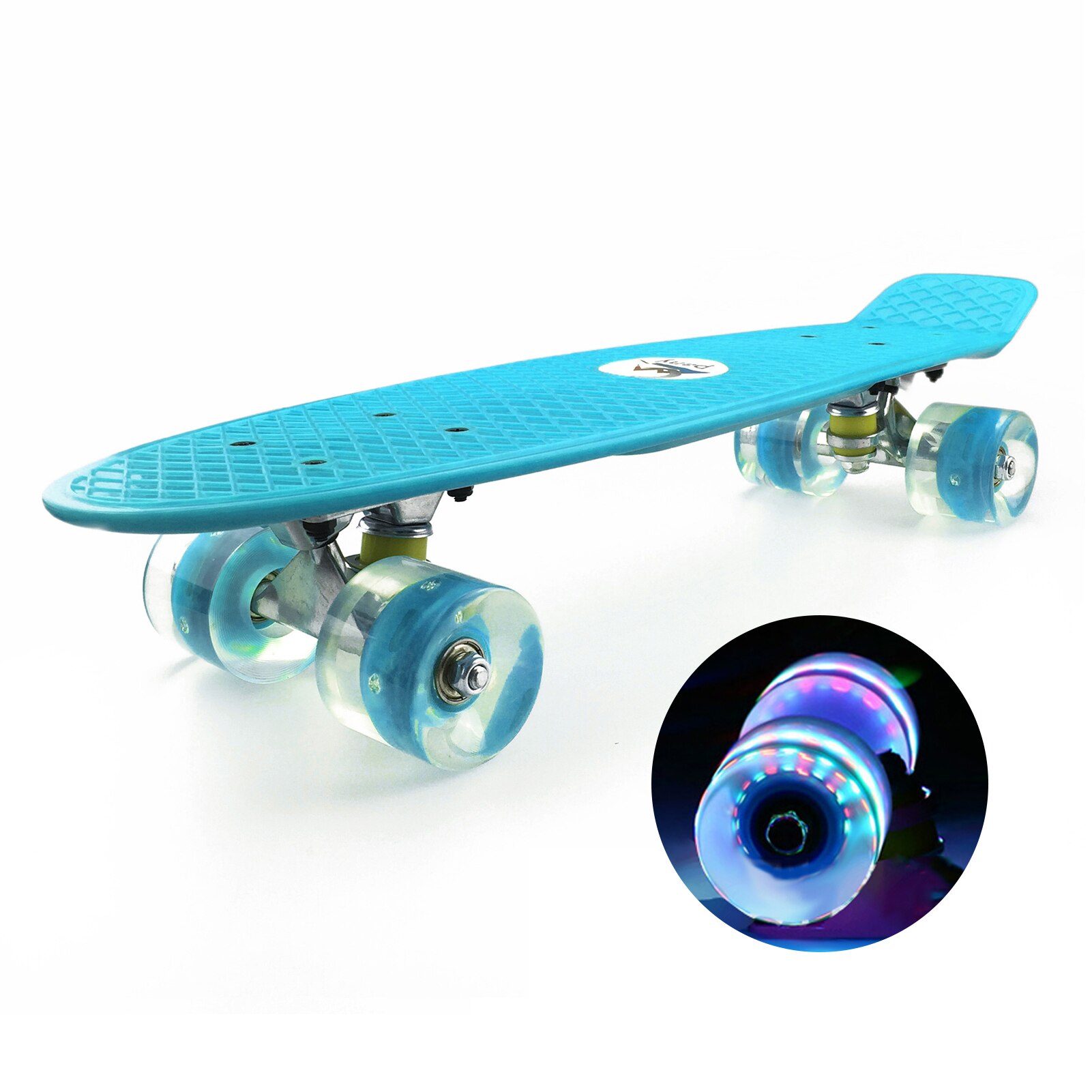 22 &#39;&#39;Skateboard mit Farbige LED Räder Blinkende Räder Skateboard Für freundlicher Jungen und Mädchen: Himmel Blau