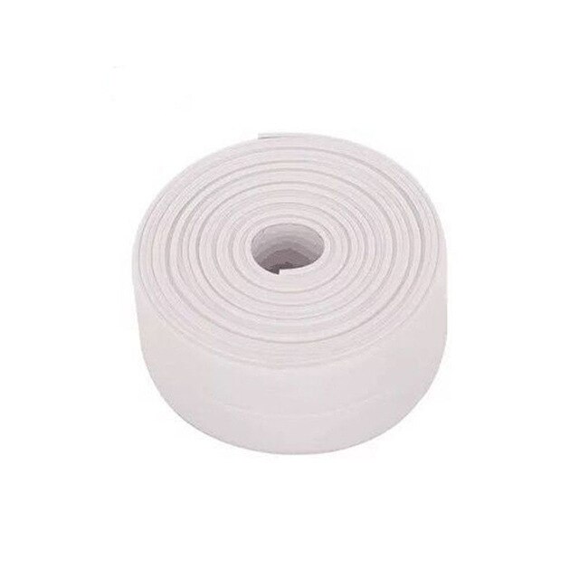kitchen Sink Waterproof Tape Bath Sealing Strip Tape White PVC Self adhesive Waterproof Wall Sticker Tape Bathroom Kitchen Tapes: White