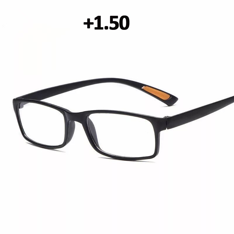 Seedfly  tr90 ultralichte leesbril voor dames, flexibele presbyopiebril, dioptrie 1.0, 1.5 2.5 4.0, heren, zwart, hyperopiebril: Zwart 150