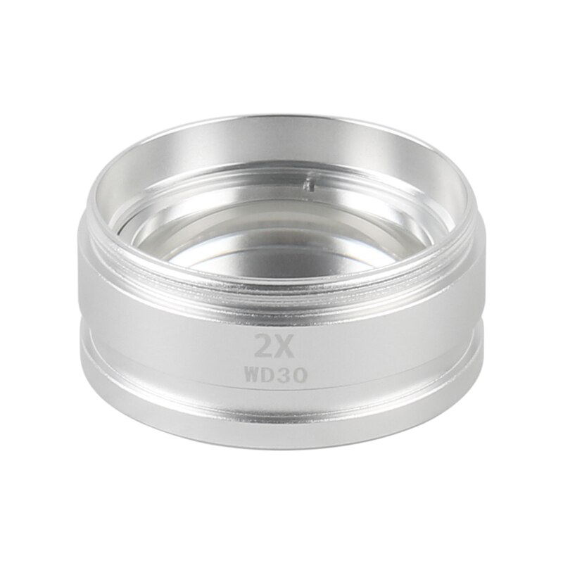 Silver WD165 0.5X WD30 2X Stereo Microscope Auxiliary Objective Lens Barlow Lens With 1-7/8" (48mm) Mounting Thread: 2X WD30