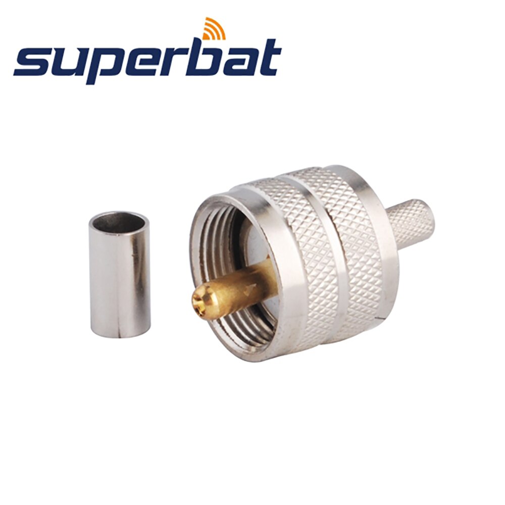 Superbat 10 stücke UHF Crimp Stecker Männlich RF Koaxial Stecker für RG58, RG400, RG142, LMR195 Kabel