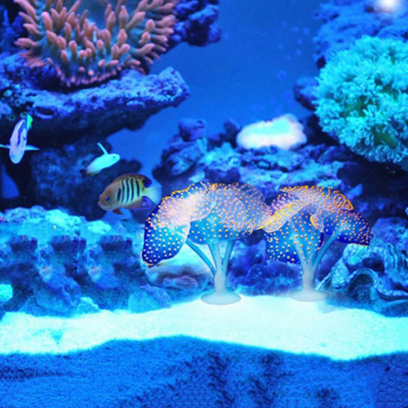 Fluorescerende Vivid Kwallen Aquarium Decoratie Aquarium Kunstmatige Gloeiende Kwallen Siliconen Gesimuleerde Aquatic Plant