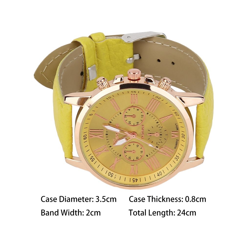 Merk unisex heren casual stijlvol romeinse cijfers imitatieleer quartz horloge montre horloges relojes mujer