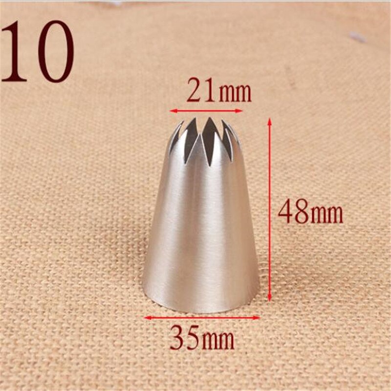 # C10 Grote Size Icing Piping Nozzle Cake Decoratie Rvs Pastry Tips Cupcake Gebak Gereedschap 10 Tanden Close ster