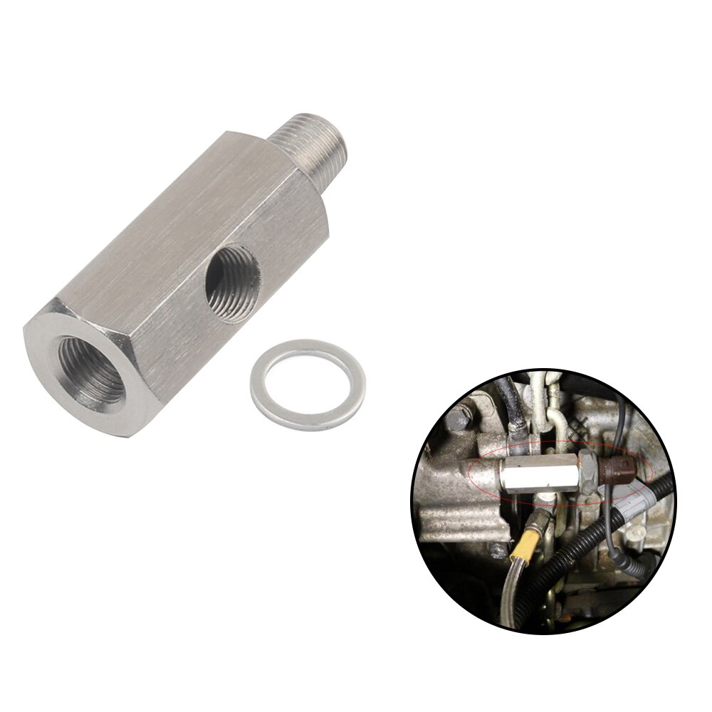 Stainless steel 1/8" BSPT Oil Pressure Sensor Tee to NPT Adapter Turbo Supply Feed Line Gauge T