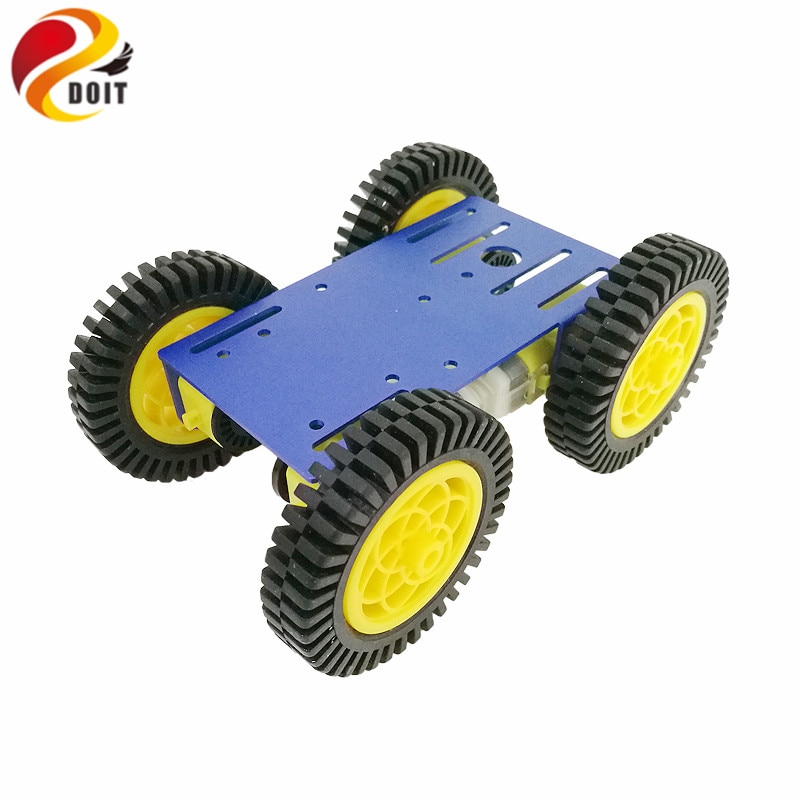 Smart Robot RC Auto Kit Met 2mm Aluminium Chassis, 4 stks TT Motor, 4 stks 80mm Rubber Wiel Voor Arduino Project