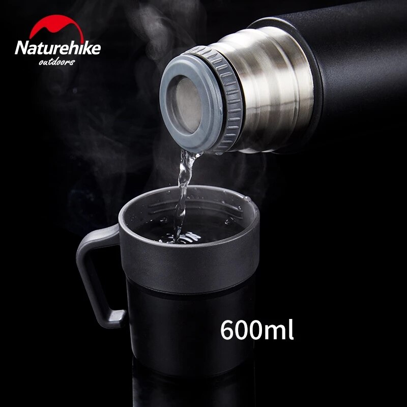Naturehike Stainless Steel Water Container Mug 600ml Thermos For Camping Hiking Travel Vacuum Insulated Drinking Bottle