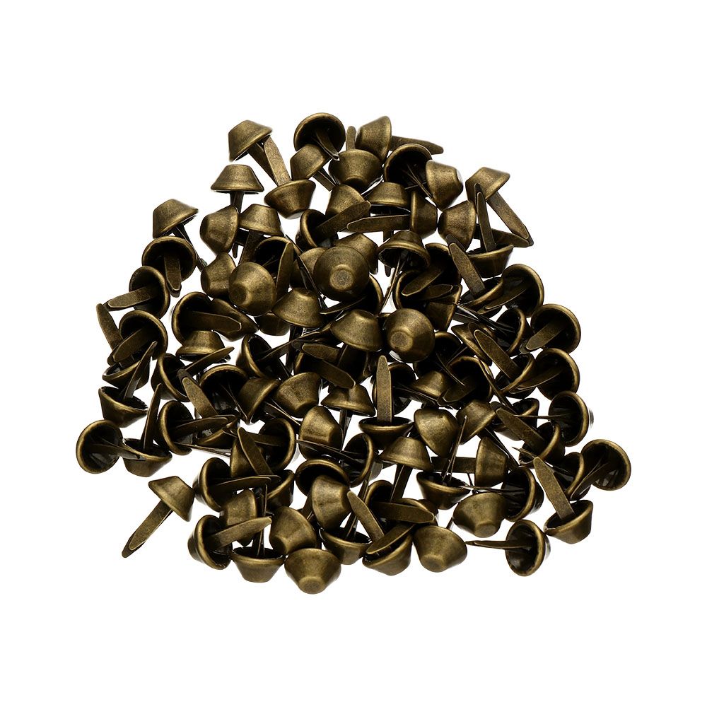 100pcs 12mm Retro Metal Feet Purse Handbag Decorative Rivets Leather Crafts Studs Pierced Bag Accessories DIY Punk Jewelry Rivet: bronze