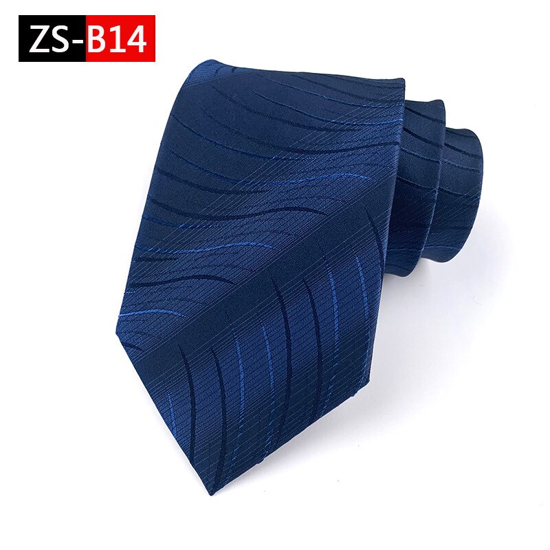 100% Silk Men's Ties 9cm Business Blue Leisure Wedding Groom Neckwear Necktie Formal Gravata Father's Day: ZS-A14