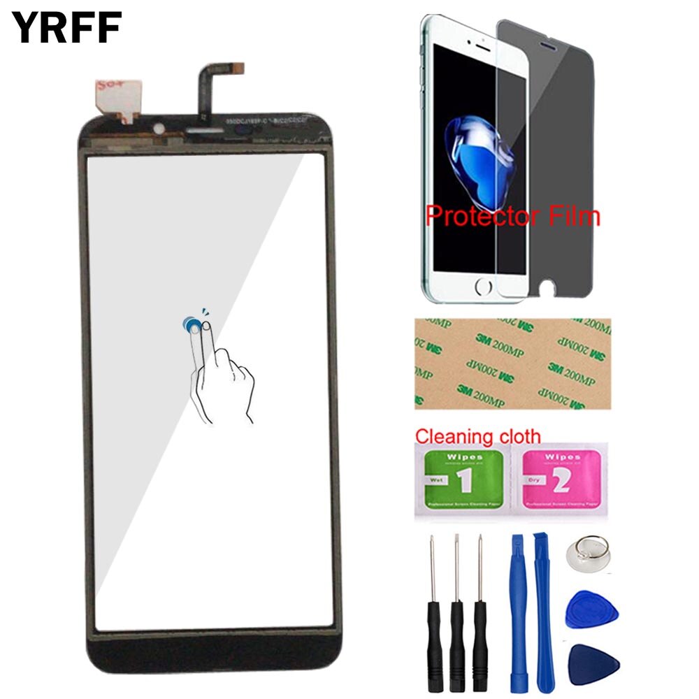 5,5 ''pantalla táctil para Homtom C2 digitalizador de pantalla táctil Homtom C2 Panel táctil lente de vidrio herramientas Protector película adhesiva