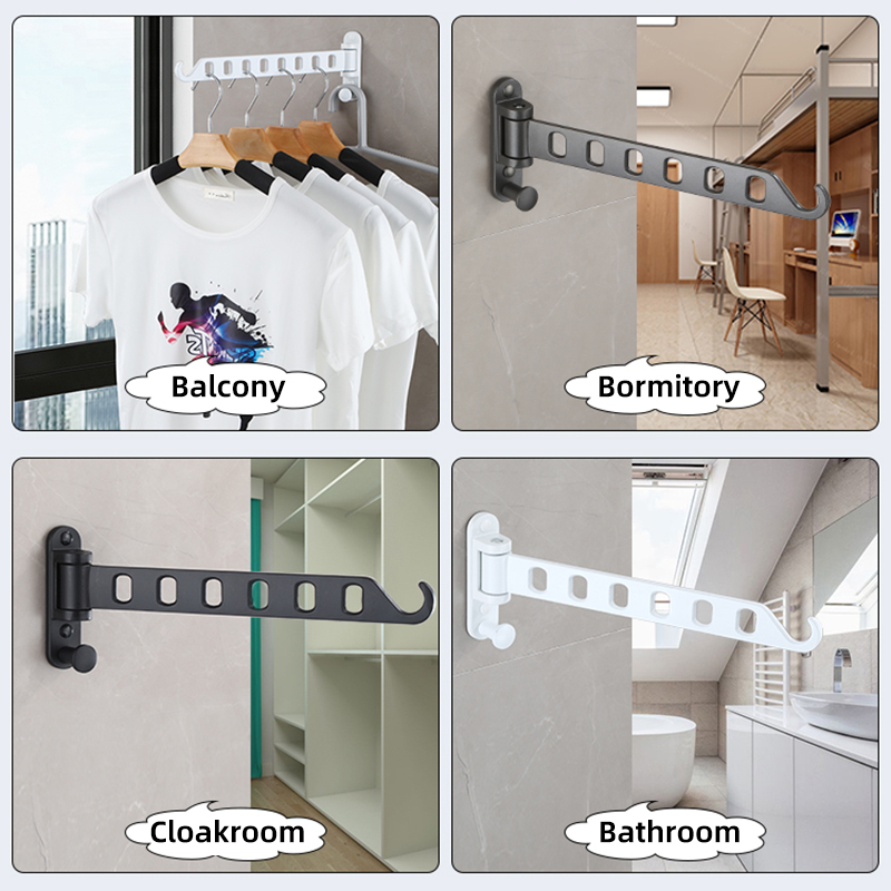Opvouwbaar Kledingrek Droogkleding Hanger Wand Gemonteerd Droogrek Aluminium Kleding Organisatie Wb3028