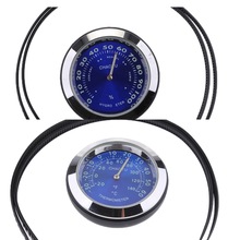 Waterdicht Motorfiets Stuur Tem Temperatuur Gauge Thermometer Hygrometer Meter Blauw