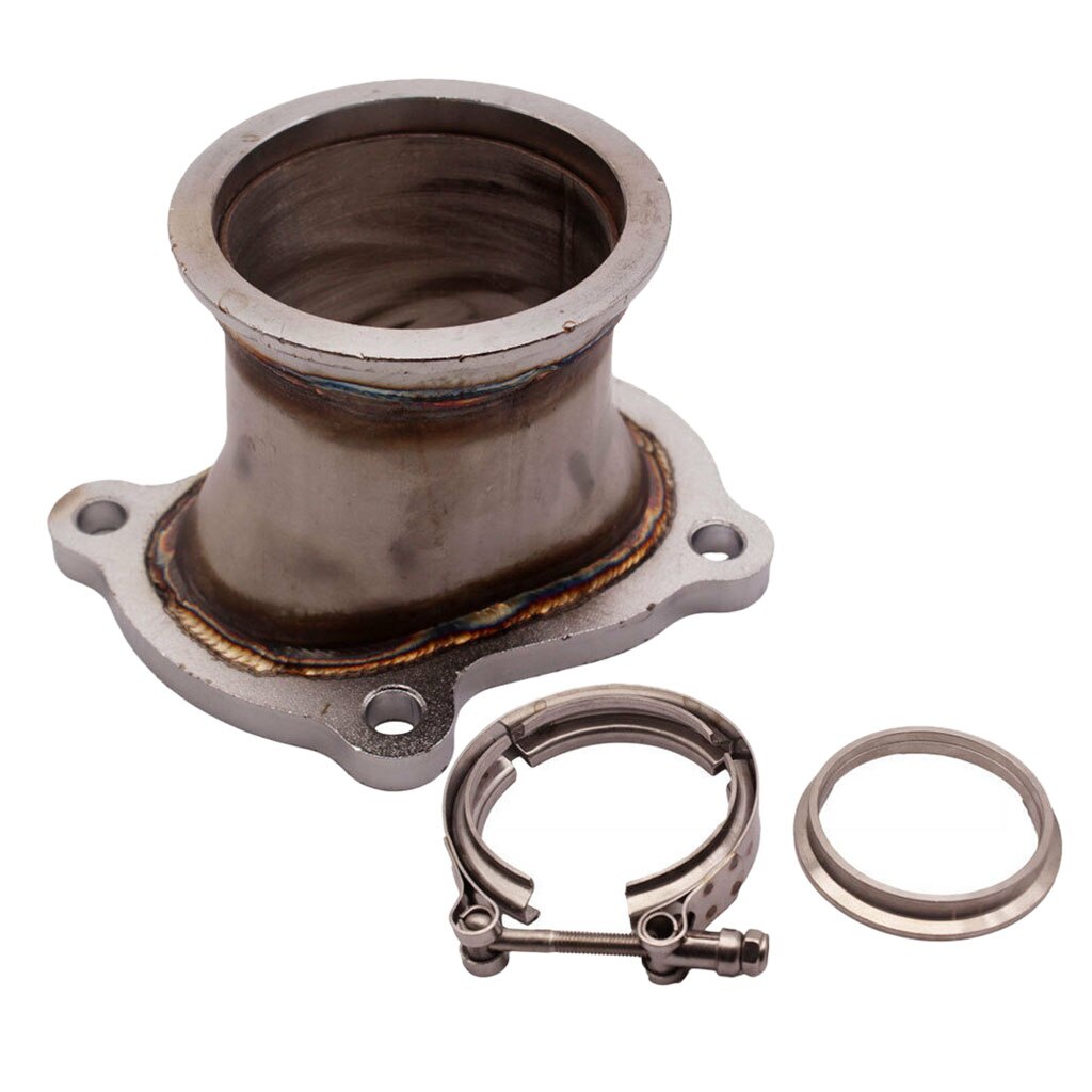Ct26 4 bultar  to 2.5 "v-band fläns turbo adapter rostfri s adapter + klämma