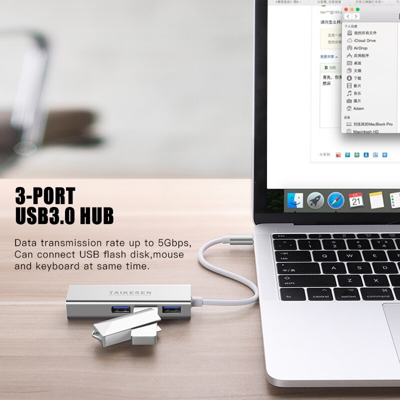 Usb c etherne  rj45 lan adapter usb type c naar usb 3.0 hub 100/1000 netwerkkaart voor macbook pro samsung  s9/s8/ note 9 usb etherne