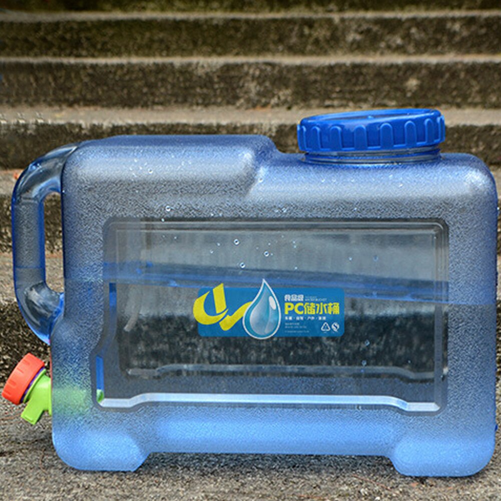 Cubo de agua para acampar, cubo de agua para beber con tapa y espita, jarra de agua cuadrada de 12 L para acampar, hacer senderismo, gira con auto-conducción