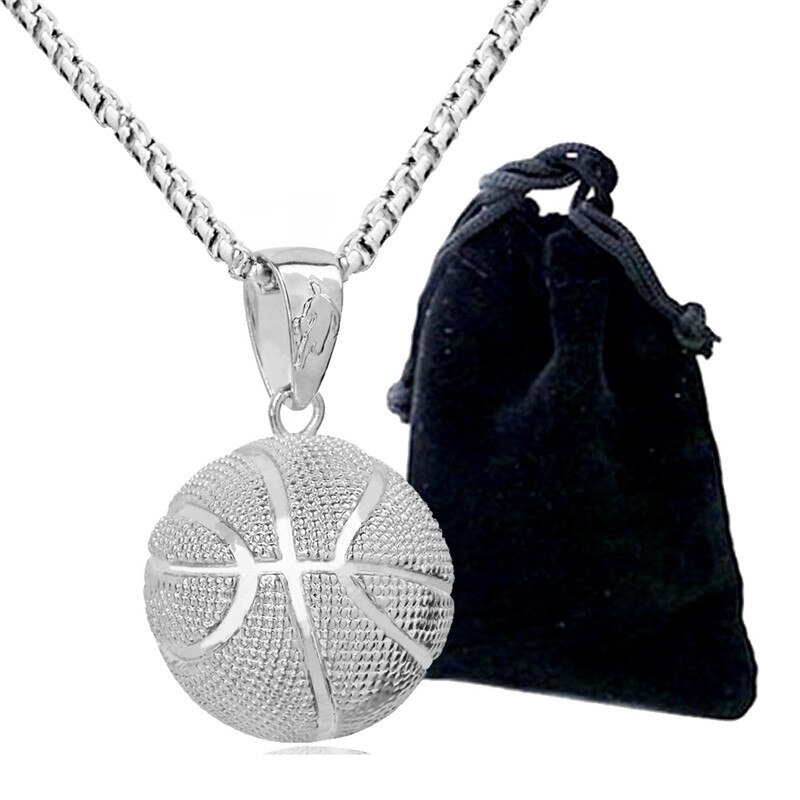 BUDROVKY Basketball Anhänger Halskette Edelstahl Kette Halskette Frauen Männer Sport Hüfte hüpfen Schmuck