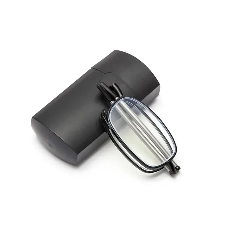 Opvouwbare leesbril met antenne, inclusief aansteker, draagbaar, anti-blauwlicht, metalen telescopische pootjes, unisex.: Zwart / +350