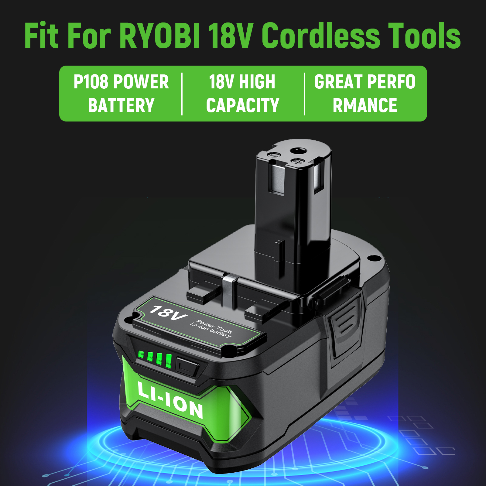 Voor Roybi P108 Batterij 6000mAh Met 6A Dual Charger Vervangende Batterij Voor Roybi 18V EEN Systeem P102 P103 P104 P105 P107 P109