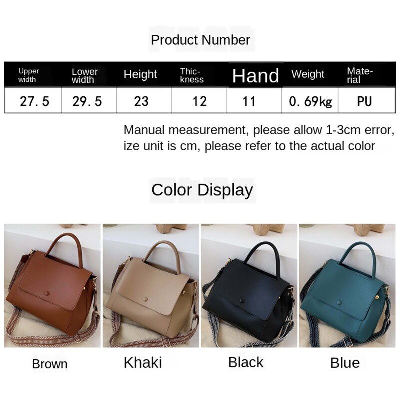 Pu leren dames handtas over de schouder messenger bag dames grote capaciteit dagelijkse casual tassen dames effen kleur crossbody tassen