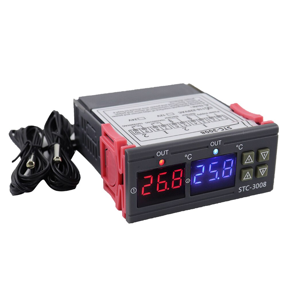 Stc -3008 digital termostat stc -3028 temperatur fugtighedsregulator termostat humidistat termometer hygrometer kontrolafbryder