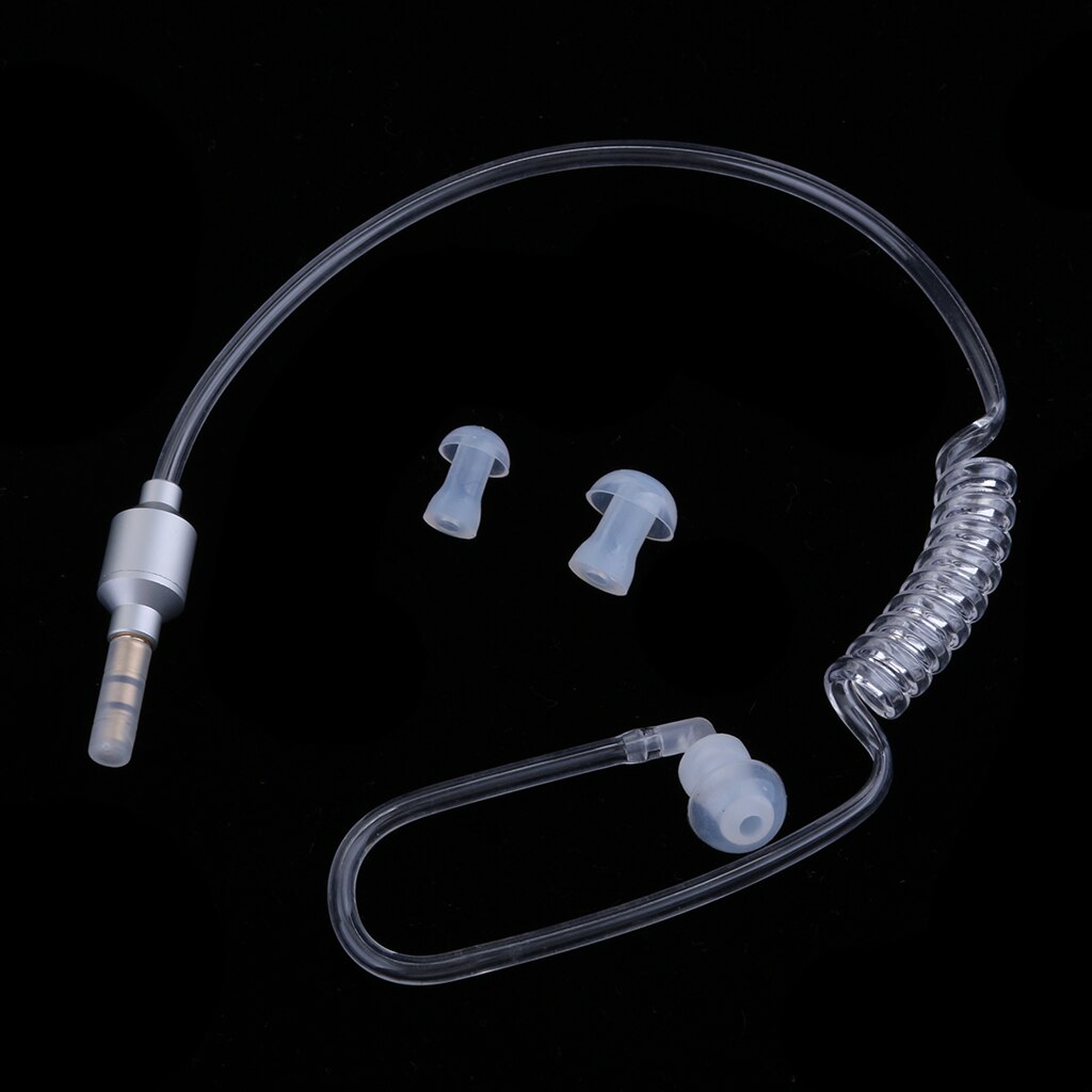 Anti-Straling Mono Oortelefoon 3.5Mm Stereo Akoestische Holle Buis Bedraad Oortje Handsfree Met Mic Headsets lichtgewicht