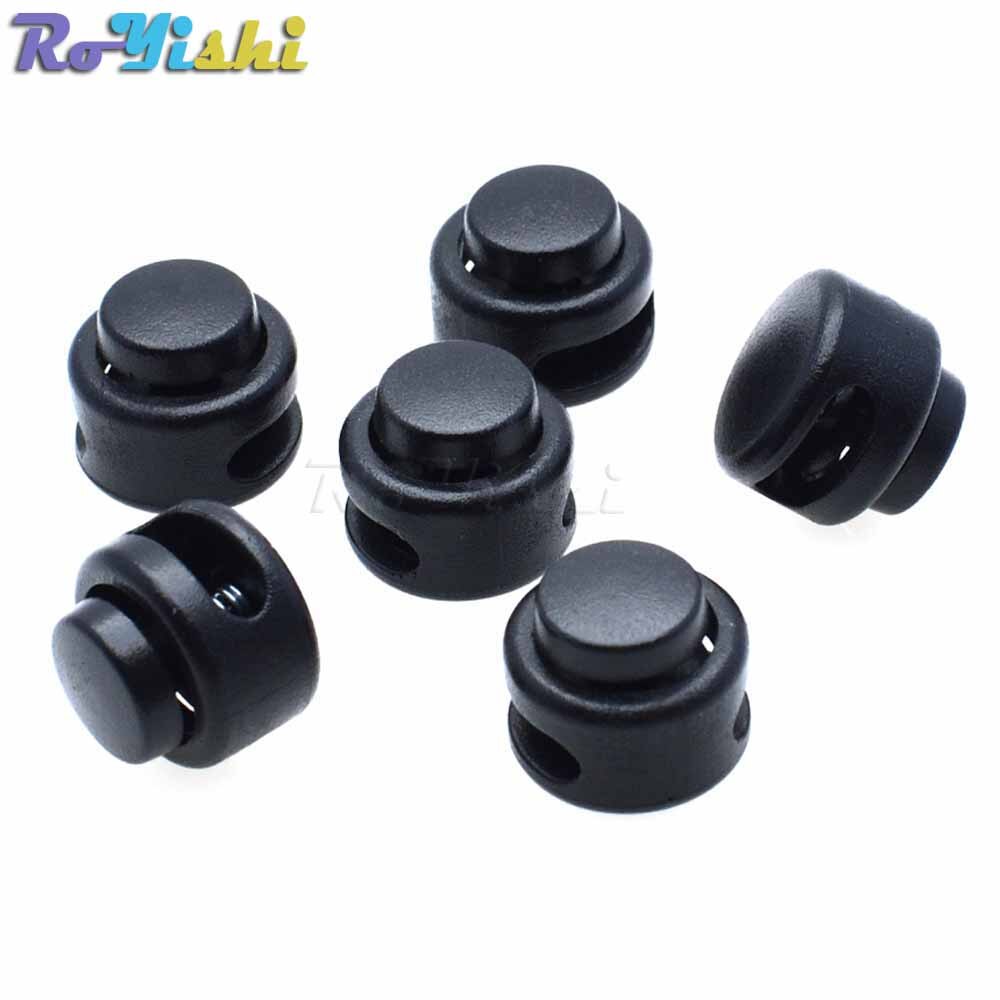 10 teile/paket Kunststoff Schnur-verschluss Umschalten Stopper Schwarz Für Paracord Größe: 11mm * 12mm