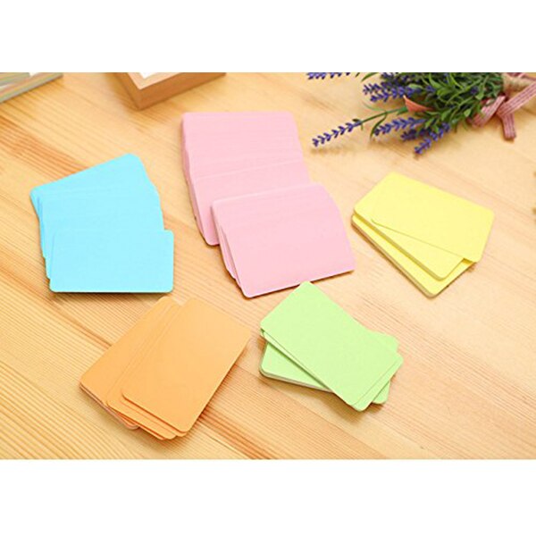 100 memory cards Blank DIY graffiti word cards net Small memo pad blocks Memorandum note Blank word cards (Khaki)