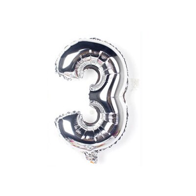 32inch Number foil balloons blanco gold silver big ballon number 1 2 3 4 5 6 7 8 9 0 optional age birthday party: silver3