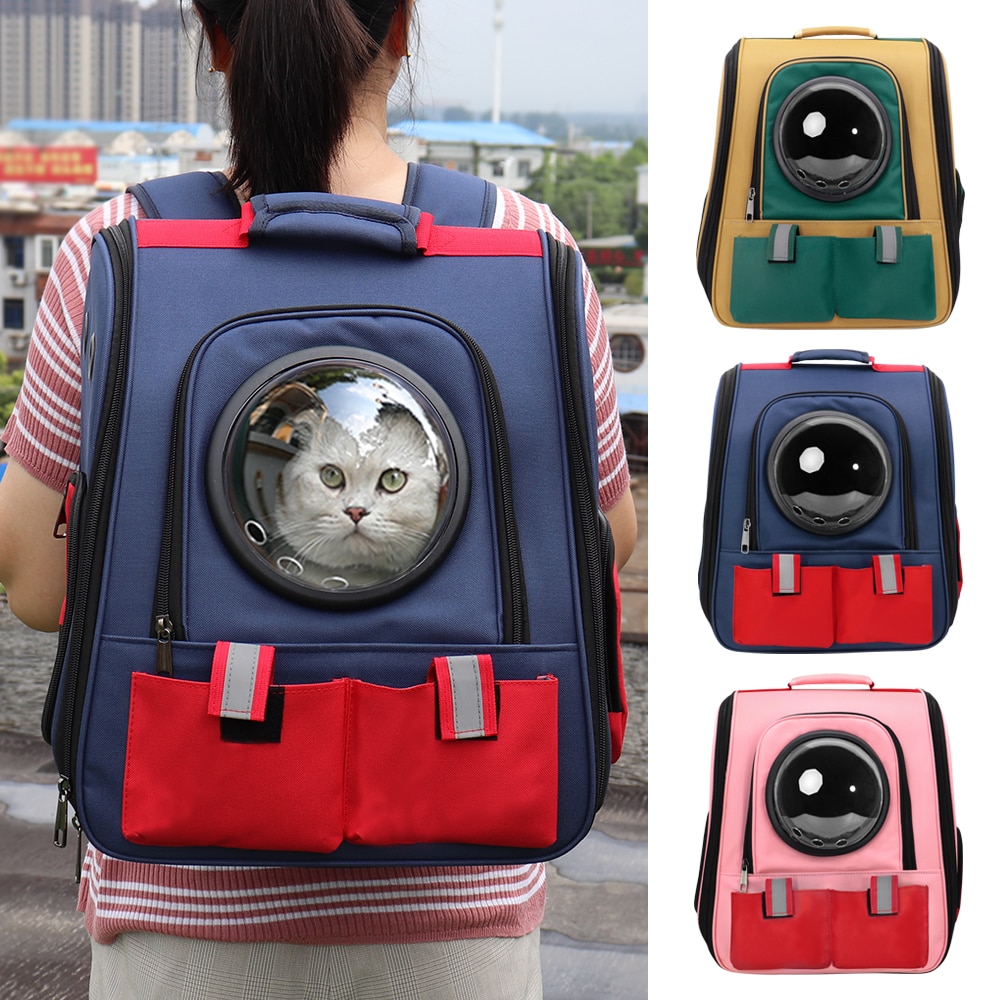 Kattekat rygsæk åndbar kattebærer udendørs kæledyrs skuldertaske til små hunde katte rumkapsel astronaut rejsetaske bærbar