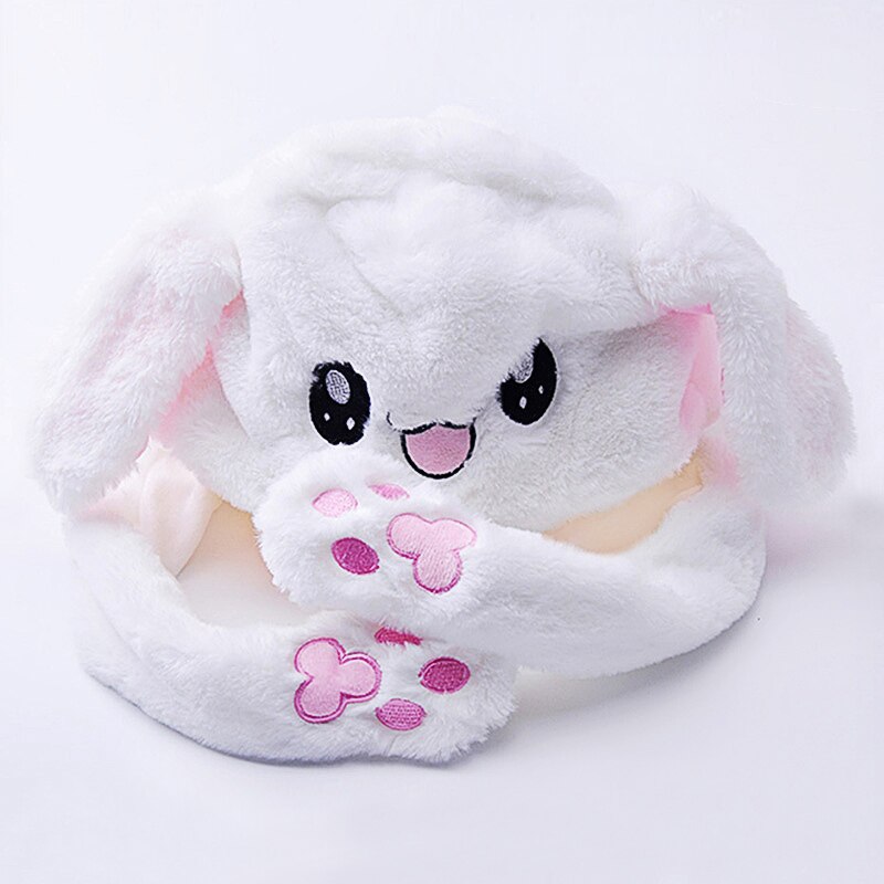 Konijn Hoed Met Bewegende Oren Bunny Hoed Oren Warm Pluche Zoete Leuke Airbag Cap