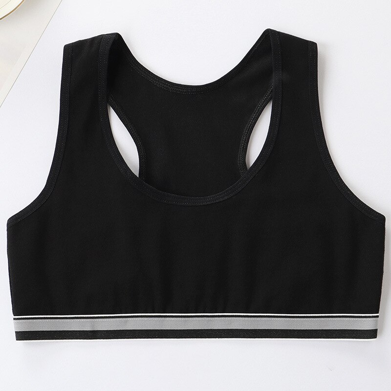 Bra for Girls 12 years Underwear Tops for Teens XS Lingerie Children Sport Training Bras Tank Kids Undies Undercloth 7-14T: Black