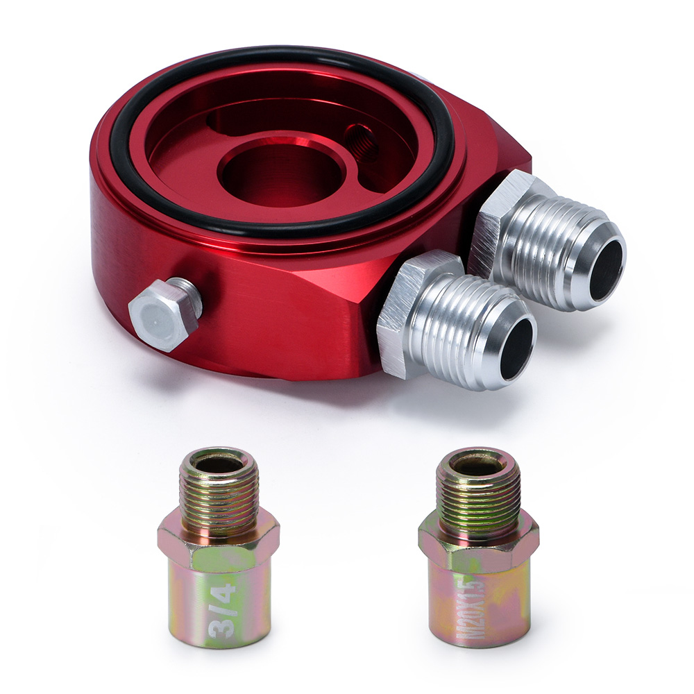 - Universal oil filter sandwich adapter Aluminum Sandwich Oil Adapter Filter Cooler Plate Kit AN10 JR6721: Red