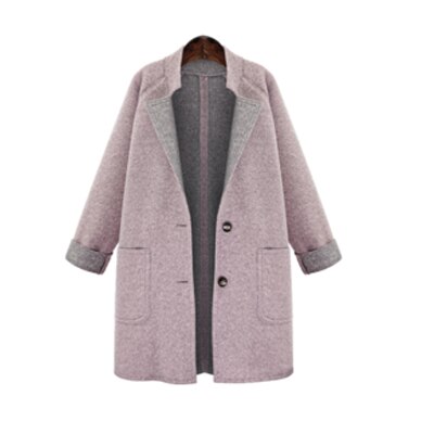 Høst vinter dame jakker tynn dame kåpe og jakke pluss størrelse 4xl kvinnelig yttertøy løs ull og blandinger basiskåper cardigans  ke900: 4xl