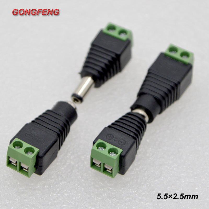 5sets DC Power Socket 5.5X2.1,5.5X2.5 mm 12V DC Power Interface Male And Female Plug Connector Special
