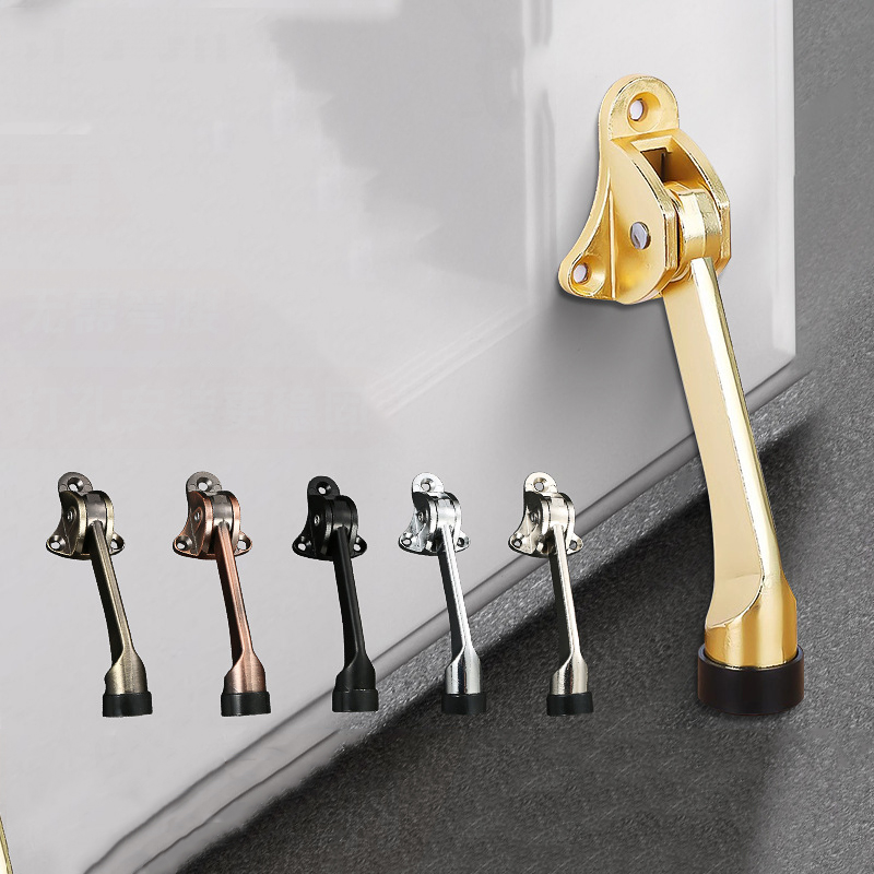 Support de butoir de porte coupe-vent à pédale, mobile, anti-poussement, robuste, en alliage de Zinc, pliable, Angle de fermeture réglable pour porte
