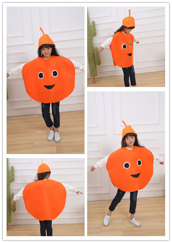 Kinder Kinder Kinder der Tag Cartoon Obst wassermelone/Erdbeere/apple Halloween Party Kostüme Cosplay Kleidung für Junge Mädchen: Orange