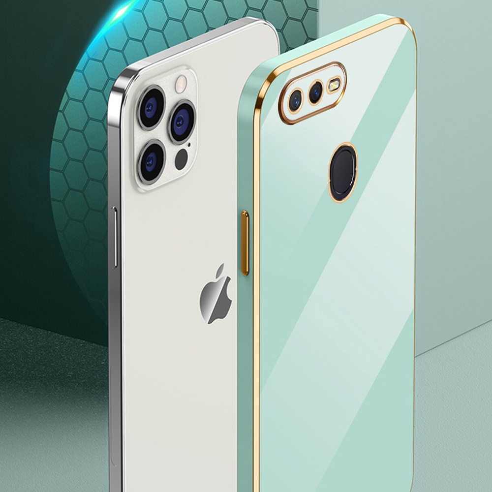 Para oppo A7 funda de lujo chapada cuadrada OPPO A5S funda de teléfono Oppo A7N AX7 A12 A7X funda trasera de silicona a prueba de golpes OPPO F9 Pro