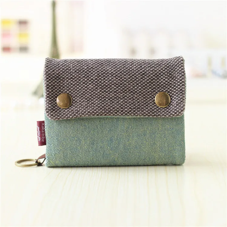 Style Canvas Wallet For Men Women Coin Purse Card Holder Foreign Trade Goods One Piece: PURPLE