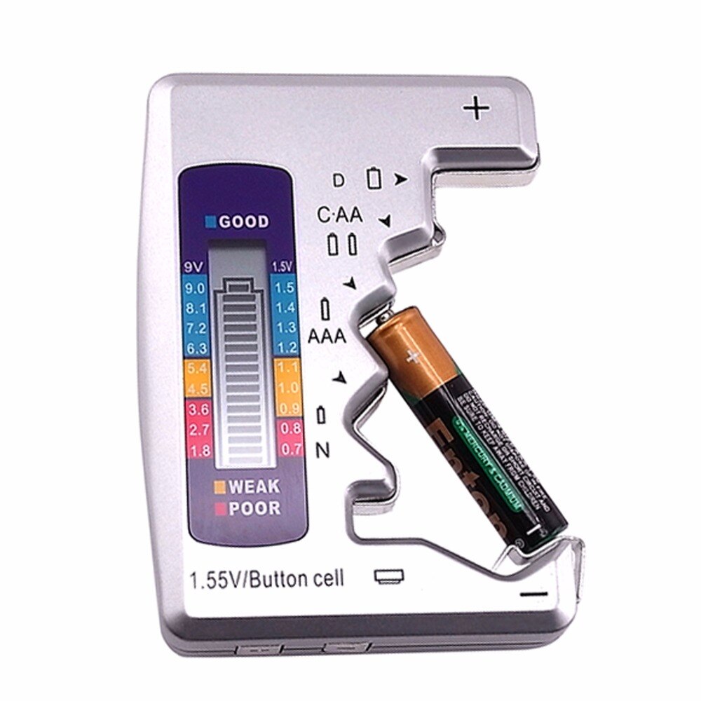 Universal Battery Analyzer Mini Multi Tester Checker C / D / N / AA / AAA 9V 1.5V Batt Digital LCD Bar Graph Display