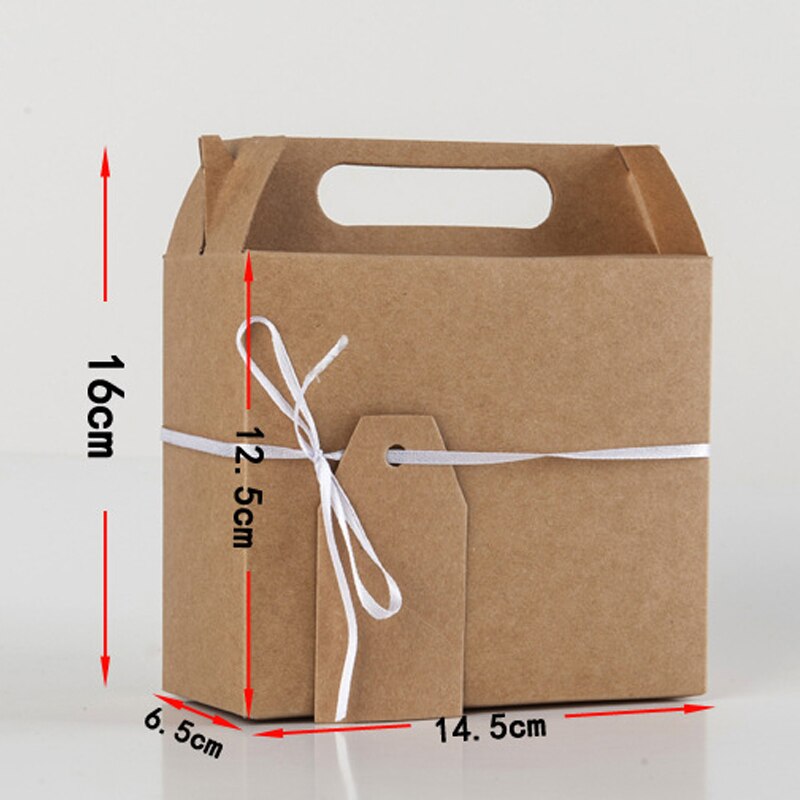 50Pcs kraftpapier dozen, lege hart vormige geschenkdozen kartonnen doos verpakking doos met etalage voor verjaardag, Party