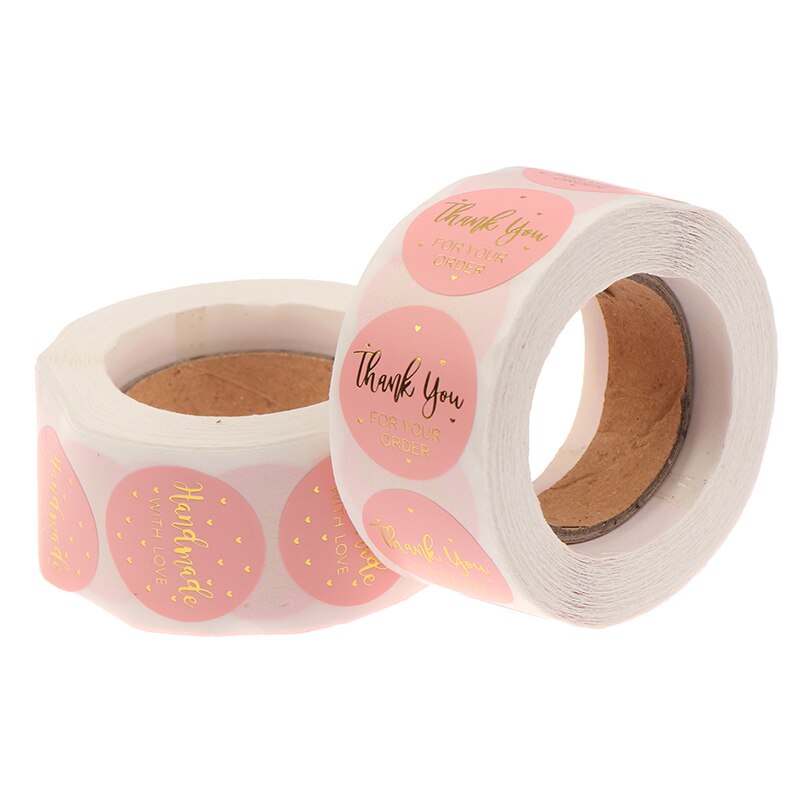 Pegatinas adhesivas con letras "Thank You'', 500 Uds., pegatinas de sellado para su pedido y pegatinas hechas a mano de 1 pulgada
