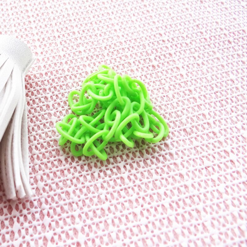 8*13mm 41-45cm smycketillbehör färgglada kedja halsband armband örhängen plast charm tillbehör för smyckestillverkning: Fluorescerande grön