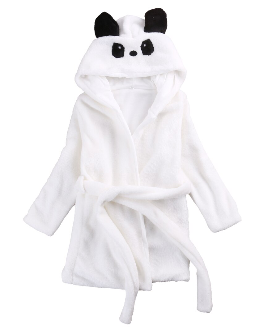 Søde børn baby dreng piger vinter varmt dyr nattøj koral fleece badekåbe pyjamas sæt: 2t