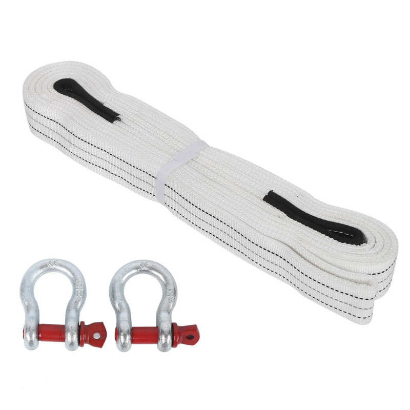 19.7ft Tow Cable 12 Tons Heavy Duty Car Towing Strap with Steel U-Shaped Hooks for Emergency Steel Towing Accessory
