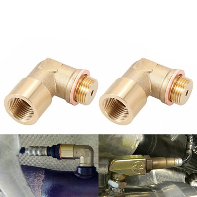 2PCS 90 Degree Angled Bung Extension M18 X1.5 O2 Oxygen Sensor Extender Spacer