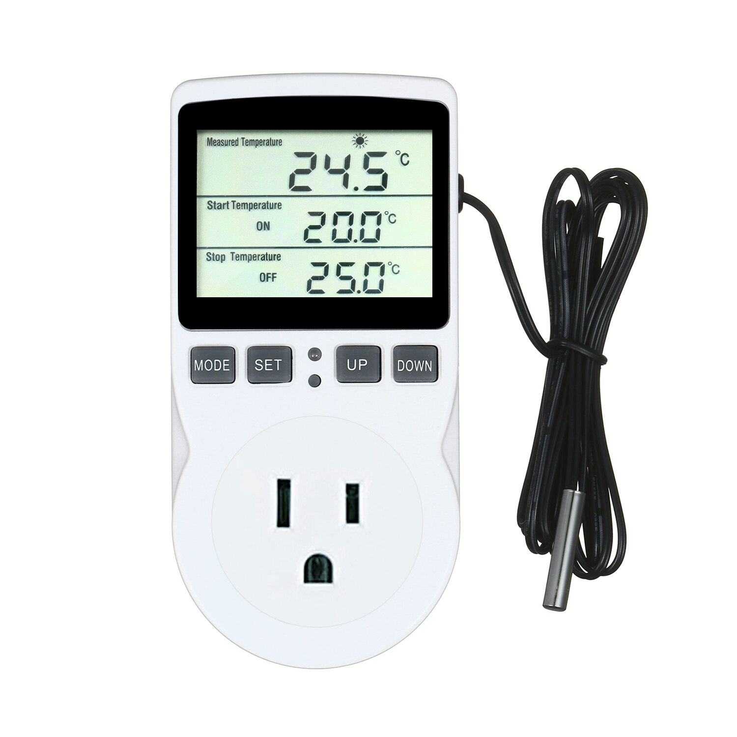 Digital Thermostat Controller for Terrarium Aquarium Reptiles Temperature Controlled Outlet with Timer and Probe: US plug