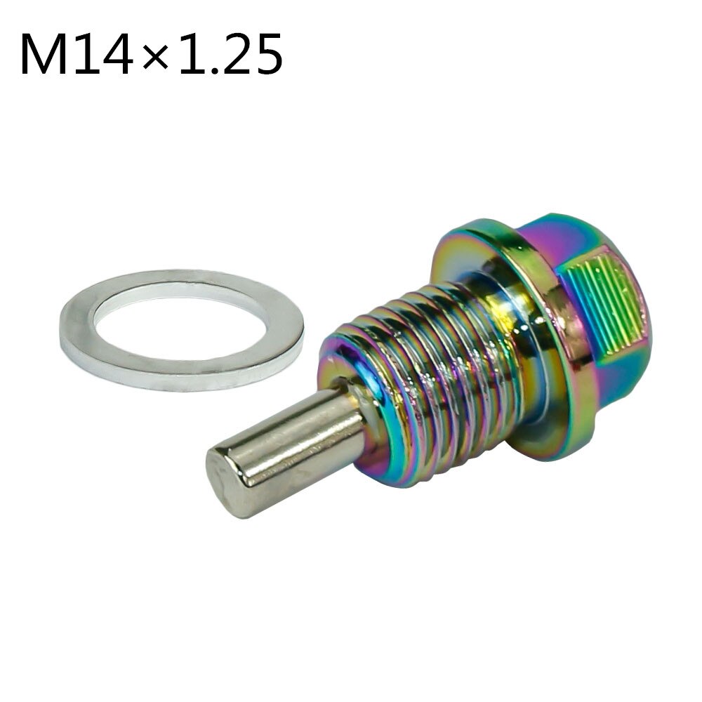 M12 M14 M16 M20*1.5 / 1.25 Neo Chrome Aluminum Magnetic Oil Drain Bolt Oil Sump drain plug nut Oil Drain Plug Magnetic: M14 and 1 point 25