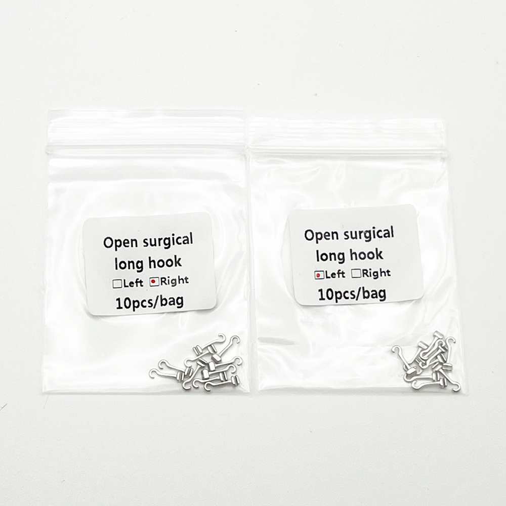 10Pcs Dental Sliding Crimpable Hooks Long Right/Left Dental Orthodontic Hook Dental Curved Crimpable Hook